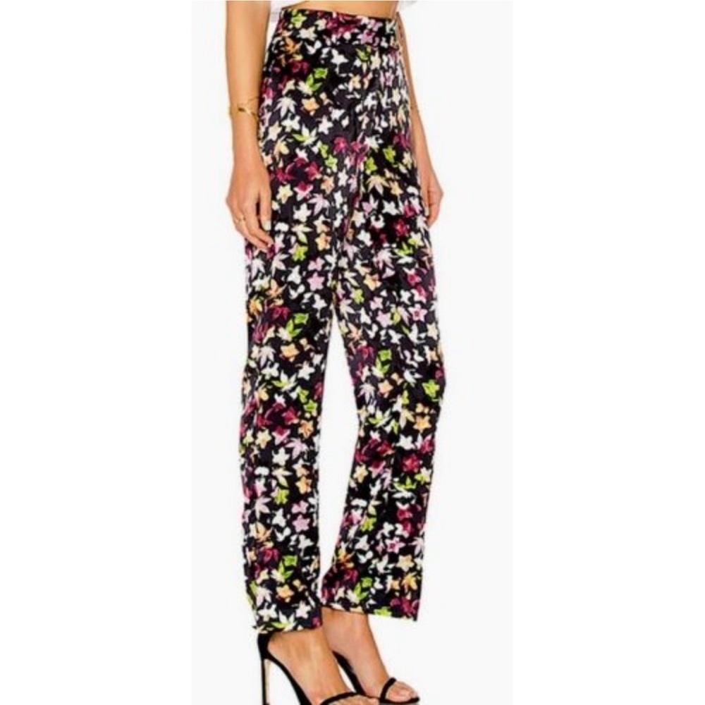 100% silk floral pants